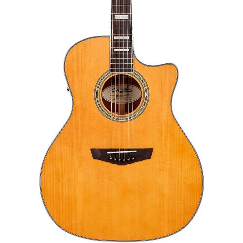 D'Angelico Premier Series Gramercy Single-Cutaway Grand Auditorium Acoustic-Electric Guitar Vintage Natural