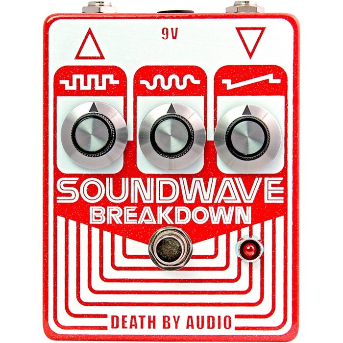 Death by Audio Soundwave Breakdown Octave Fuzz Effects Pedal Red and White