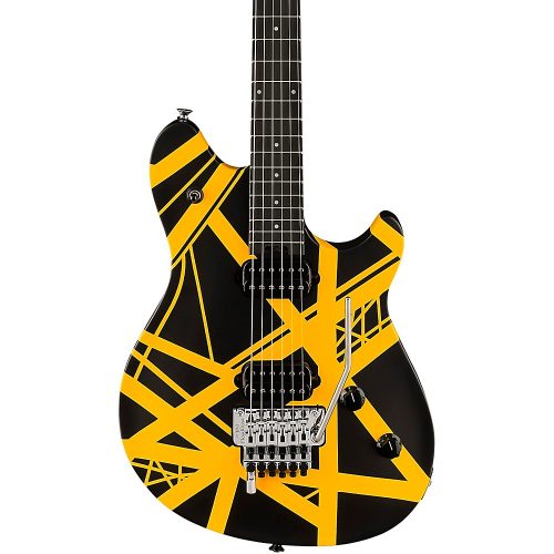 EVH Wolfgang Special Satin Striped Electric Guitar Satin Black and Yellow