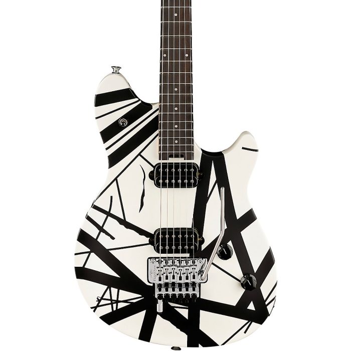 EVH Wolfgang Special Satin Striped Electric Guitar Satin White and Black