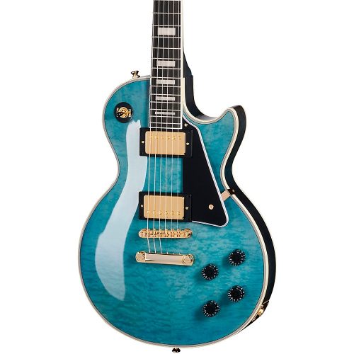 Epiphone Les Paul Custom Quilt Limited-Edition Electric Guitar Ocean Blue