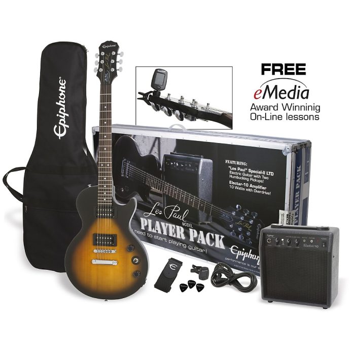 Epiphone Les Paul Electric Guitar Player Pack Vintage Sunburst