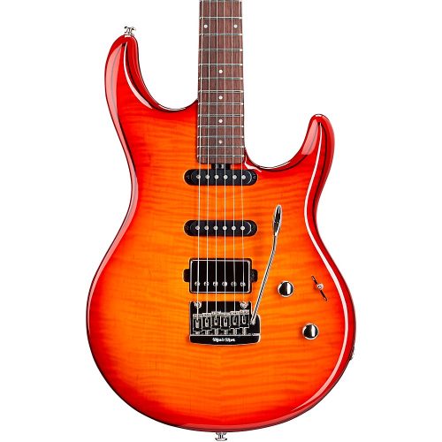 Ernie Ball Music Man Luke 3 HSS Flame Maple Top Rosewood Fingerboard Electric Guitar Cherry Burst