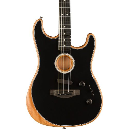 Fender American Acoustasonic Stratocaster Acoustic-Electric Guitar Black
