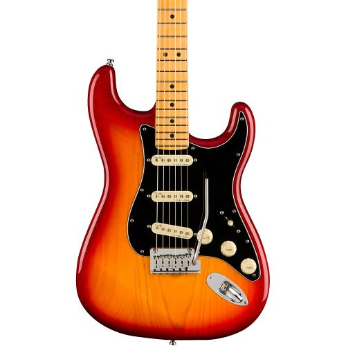 Fender American Ultra Luxe Stratocaster Maple Fingerboard Electric Guitar Plasma Red Burst