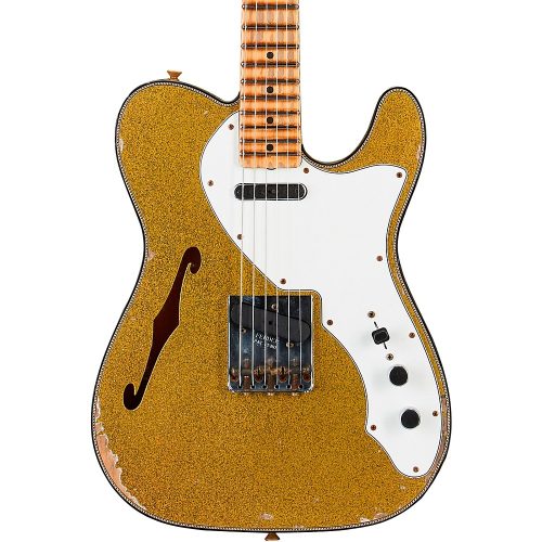 Fender Custom Shop '60s Custom Telecaster Thinline Relic Limited-Edition Electric Guitar Chartreuse Sparkle