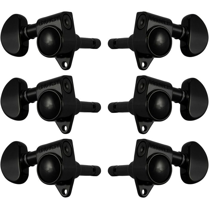 GROVER Locking Rotomatics 106 Series Tuning Machines Black Chrome