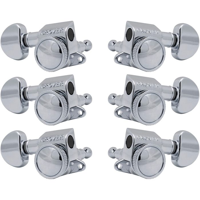GROVER Mid-Size Roto-Grip Locking Rotomatics 505 Series Tuning Machines Chrome 3+3