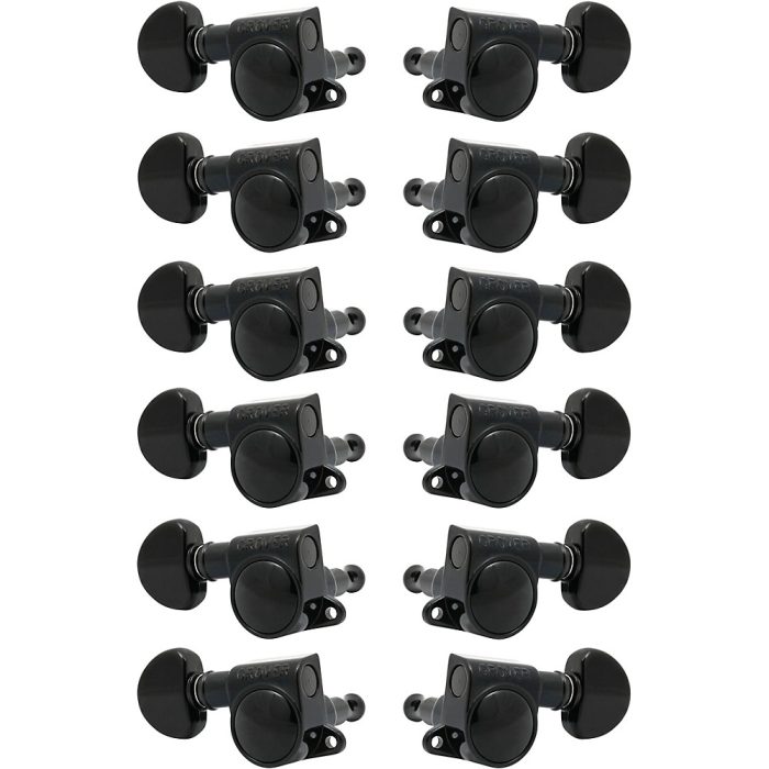 GROVER Mid-Size Rotomatics 205-18 Series Tuning Machines Black Chrome 6+6