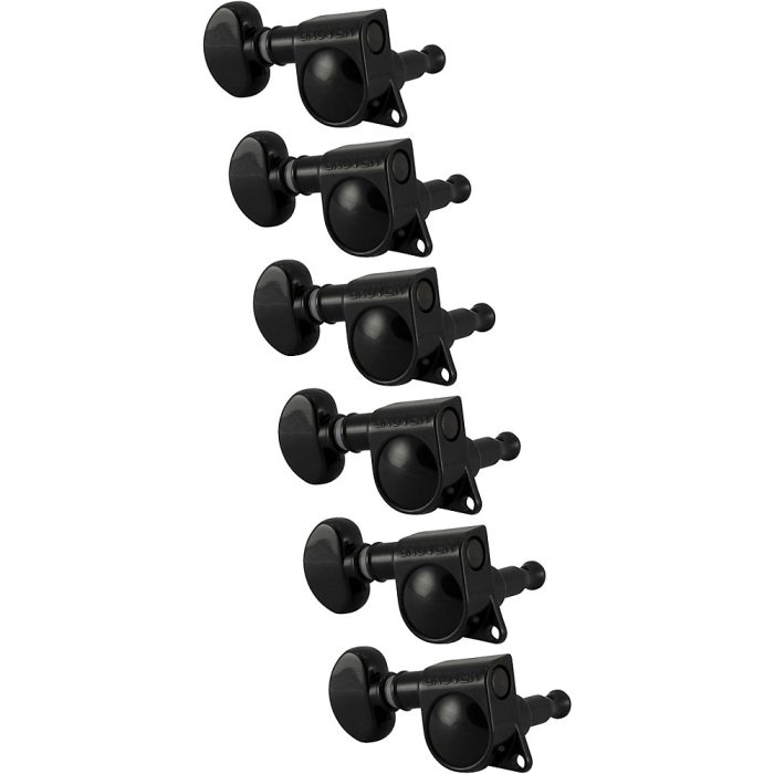 GROVER Mid-Size Rotomatics 305 Series Tuning Machines Black Chrome Reverse 6-in-line