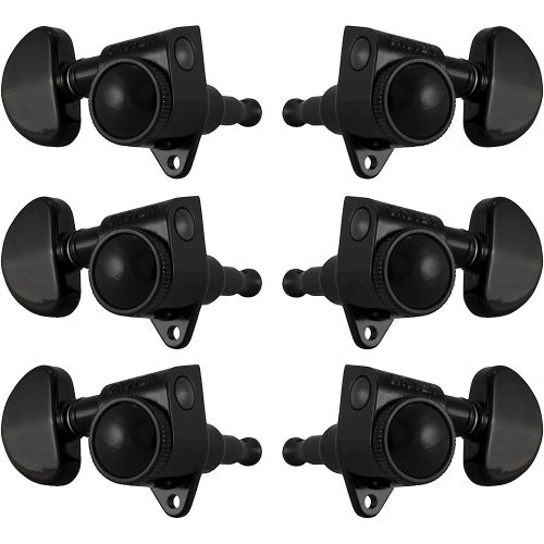 GROVER Roto-Grip Locking Rotomatics 502 Series Standard Button Tuning Machines Black Chrome