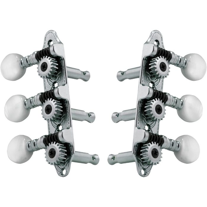 GROVER Sta-Tite Mini 3-On-A-Plate 608 Series Tuning Machines Chrome