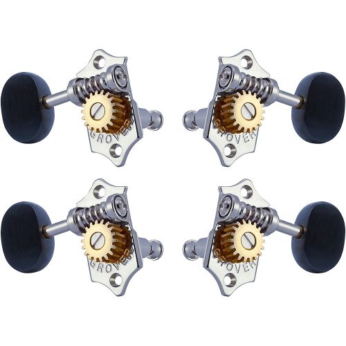 GROVER Sta-Tite Ukulele With 18:1 Gear Ratio U98-18 Series Ebony Button Tuning Machines Chrome
