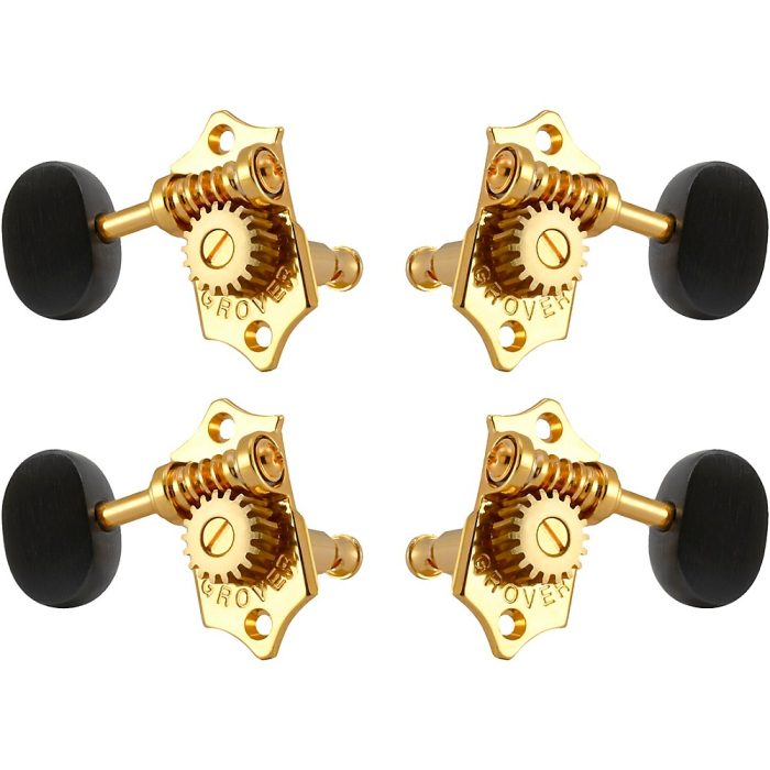 GROVER Sta-Tite Ukulele With 18:1 Gear Ratio U98-18 Series Ebony Button Tuning Machines Gold