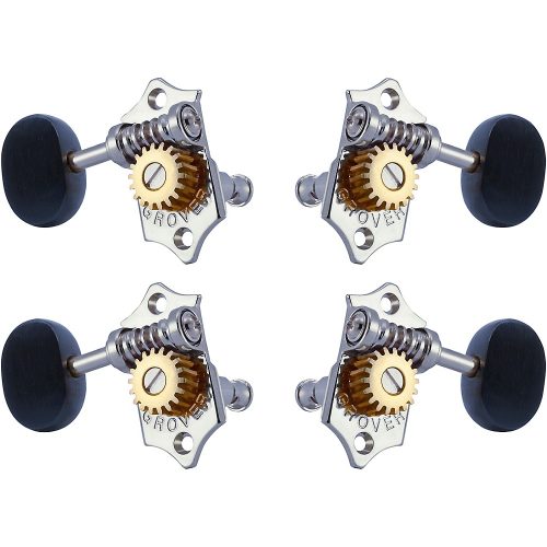 GROVER Sta-Tite Ukulele With 18:1 Gear Ratio U99-18 Series Ebony Button Tuning Machines Chrome