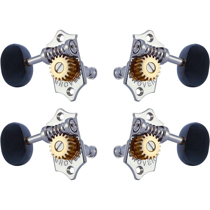 GROVER Sta-Tite Ukulele With 18:1 Gear Ratio U99-18 Series Ebony Button Tuning Machines Chrome