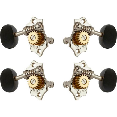 GROVER Sta-Tite Ukulele With 18:1 Gear Ratio U99-18 Series Ebony Button Tuning Machines Nickel