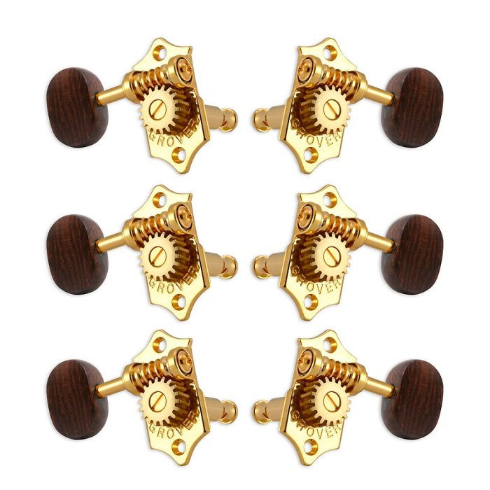 GROVER Sta-Tite With 18:1 Gear Ratio 97-18 Series Rosewood Button Tuning Machines Gold