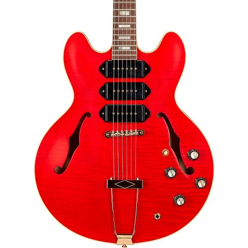 Gibson Custom M2M 1964 ES-335 Figured P-90 VOS Semi-Hollow Electric Guitar Transparent Cherry