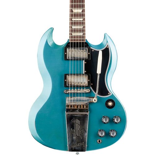 Gibson Custom Murphy Lab 1964 SG Standard Reissue With Maestro Vibrola Light Aged Electric Guitar Antique Pelham Blue