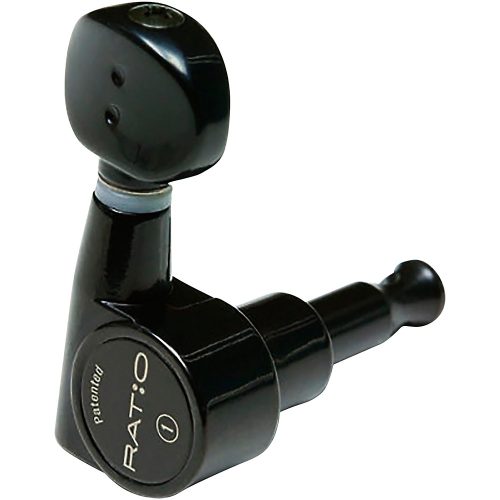 Graph Tech Ratio 6-In-Line Electric Guitar Tuning Machine Heads Black 6 String