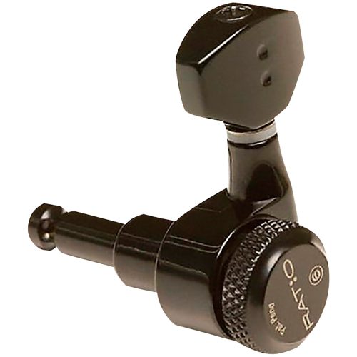 Graph Tech Ratio 6-In-Line Lefty Electric Locking Tuning Machine Heads Black 6 String