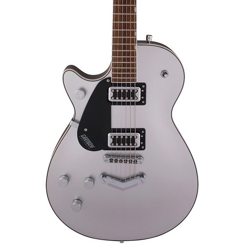 "Gretsch Guitars G5230LH Electromatic Jet FT Single-Cut With ""V"" Stoptail Left-Handed Electric Guitar Airline Silver"