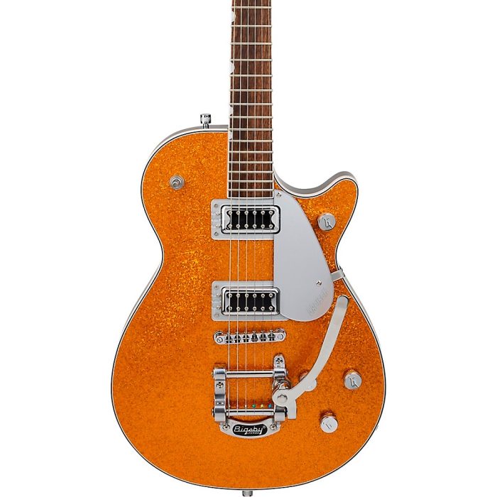 Gretsch Guitars G5230T Electromatic Sparkle Jet FT Single-Cut with Bigsby Electric Guitar Gold Sparkle