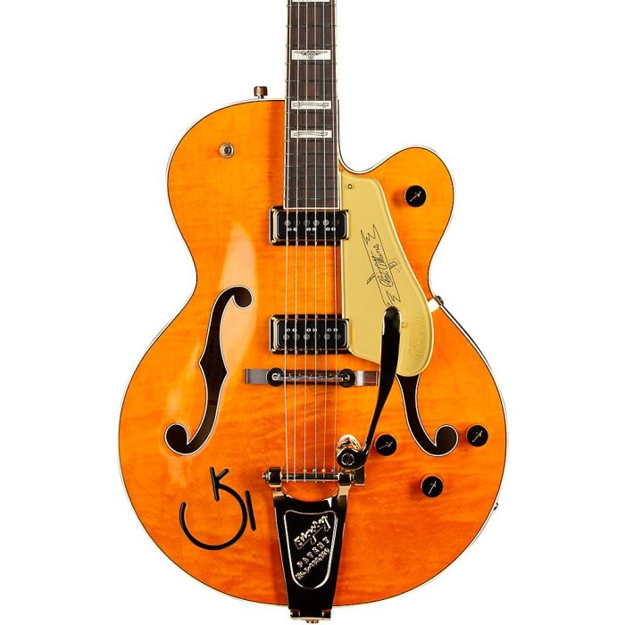 Gretsch Guitars G6609TFM Players Edition Broadkaster Center Block Electric Guitar With String-Thru Bigsby and Flame Maple Dark Cherry Stain