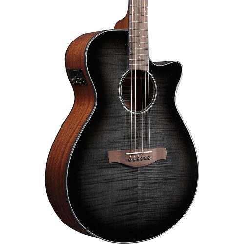 Ibanez AEG70 Flamed Maple Top Grand Concert Acoustic-Electric Guitar Transparent Charcoal Burst
