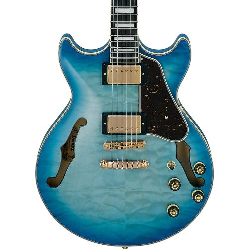 Ibanez AM93QM Artcore Expressionist Series Electric Guitar Jet Blue Burst