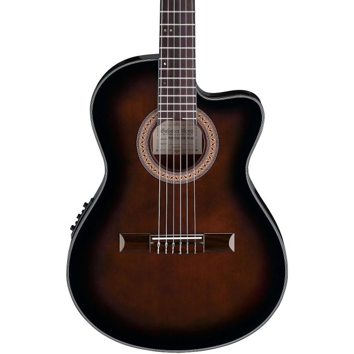 Ibanez GA35 Thinline Acoustic-Electric Classical Guitar Dark Violin Burst