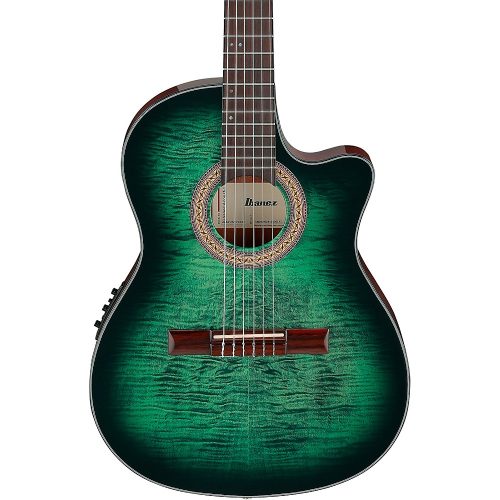 Ibanez GA35FMTCE Flamed Maple Top Classical Acoustic-Electric Guitar Emerald Burst