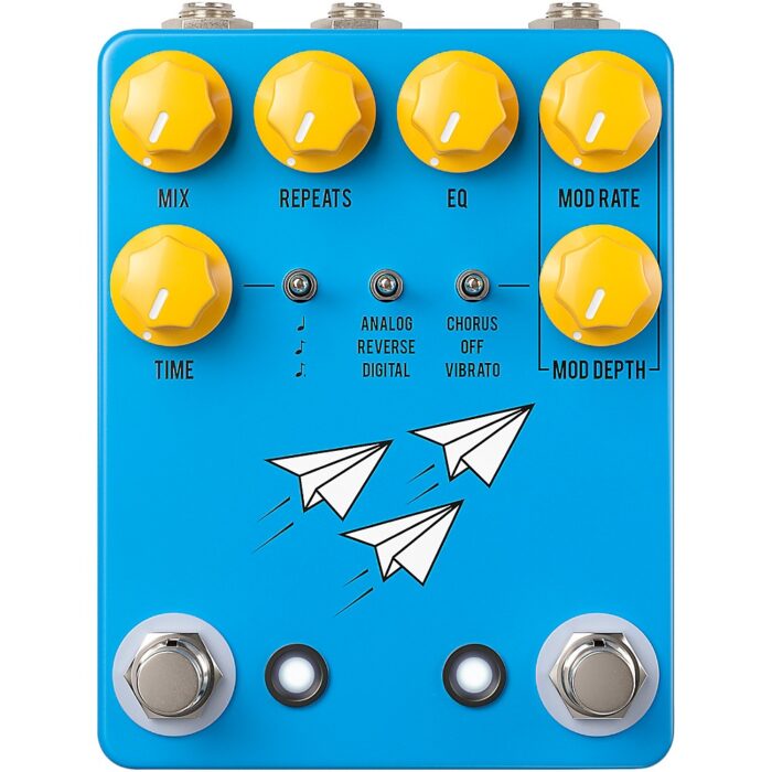 JHS Pedals Flight Delay Reverse Analog Digital Chorus Vibrato Effects Pedal Blue