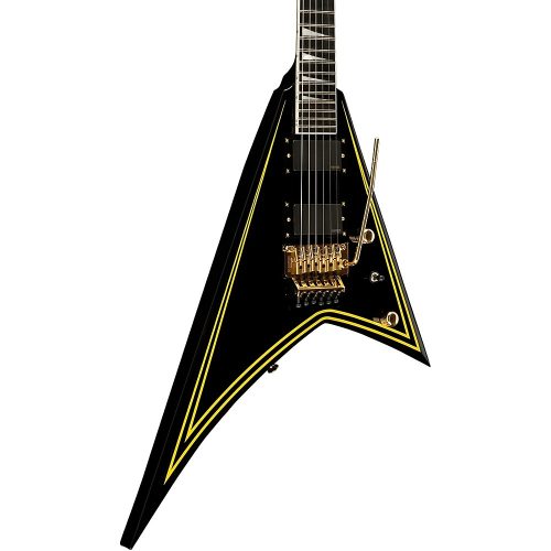 Jackson MJ Series Rhoads RR24-MG Electric Guitar Black with Yellow Pinstripes