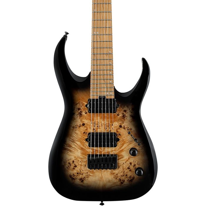 Jackson Pro Series Signature Misha Mansoor Juggernaut HT7P Black Burst Burl
