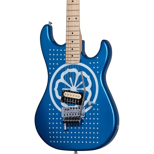 "Kramer Baretta ""White Lotus"" Custom Graphic Electric Guitar White Lotus Candy Blue"