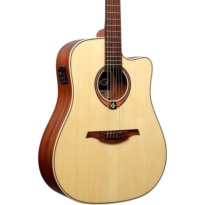 Lag Guitars T88DCE Tramontane Dreadnought Cutaway Acoustic-Electric Guitar High Gloss Natural