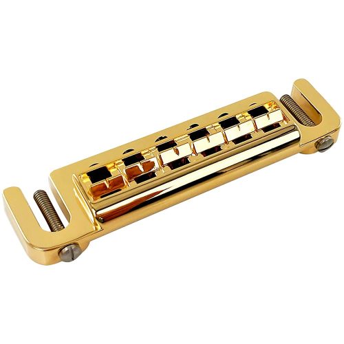 "Leo Quan Badass Wraparound Guitar Bridge With SAE 5/16"" Locking Studs Gold"