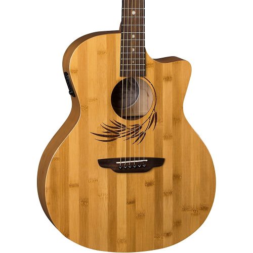Luna Woodland Bamboo Grand Auditorium Acoustic-Electric Guitar Natural