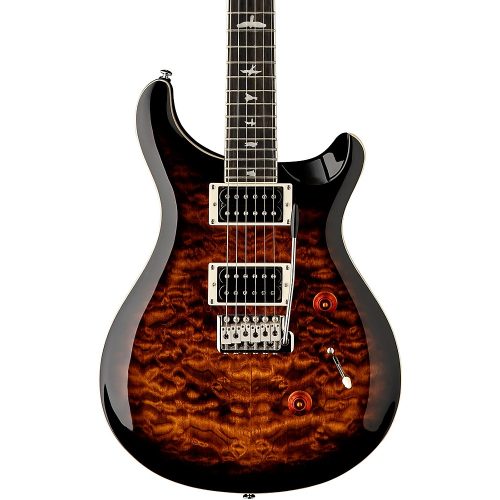 PRS SE Custom 24 Quilted Carved Top With Ebony Fingerboard Electric Guitar Black Gold Sunburst