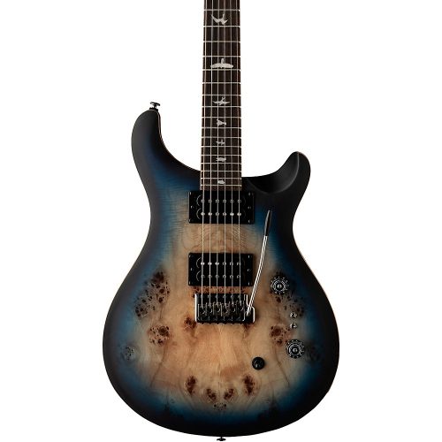 PRS SE Exotic Custom 24-08 Poplar Burl Electric Guitar Lake Blue Midnight Burst