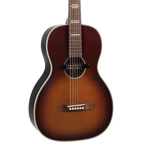 Recording King RPS-7-E Dirty 30s Single 0 Parlor Acoustic-Electric Guitar Tobacco Sunburst