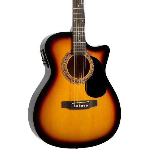 Rogue RA-090 Concert Cutaway Acoustic-Electric Guitar Sunburst