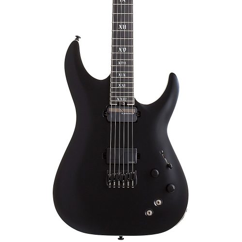 "Schecter Guitar Research C-1 S HT SLS Elite ""Evil Twin"" 6-String Electric Guitar Satin Black"