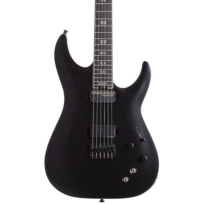 "Schecter Guitar Research C-1 S HT SLS Elite ""Evil Twin"" 6-String Electric Guitar Satin Black"