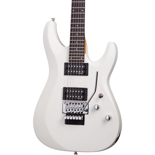 Schecter Guitar Research C-6 Deluxe With Floyd Rose Trem Electric Guitar Satin White