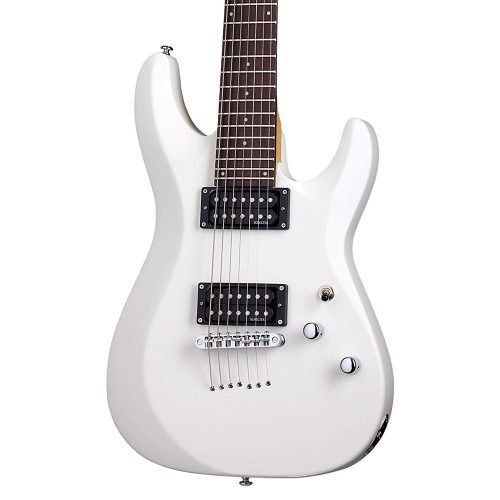 Schecter Guitar Research C-7 Deluxe Seven-String Electric Guitar Satin White