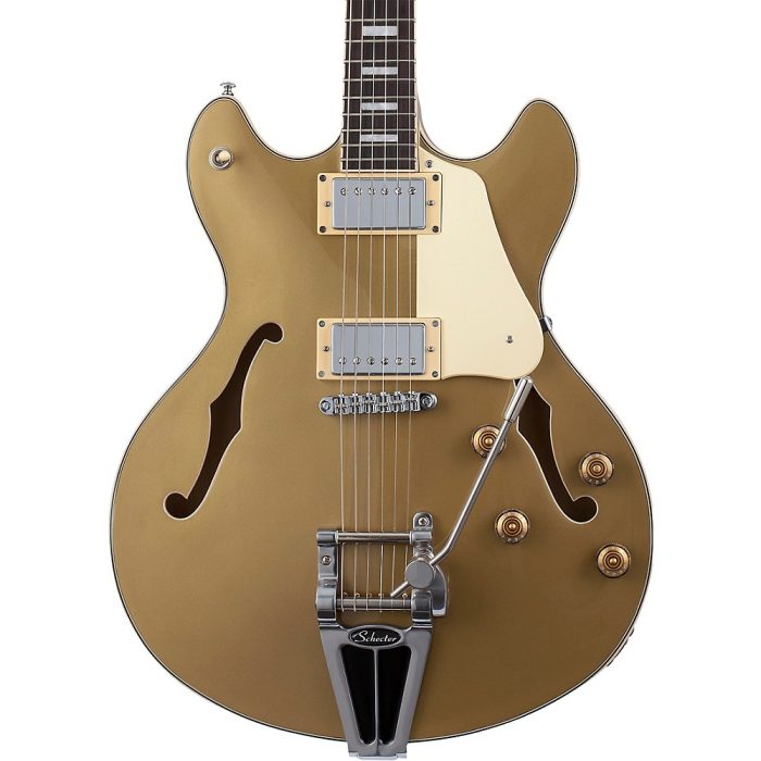 Schecter Guitar Research Corsair Semi-Hollow Electric Guitar Gold Top