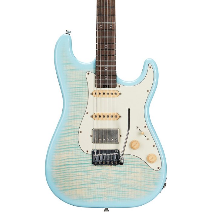Schecter Guitar Research Custom Shop Nick Johnston USA Signature Flame Top Nitro Electric Guitar Atomic Ice